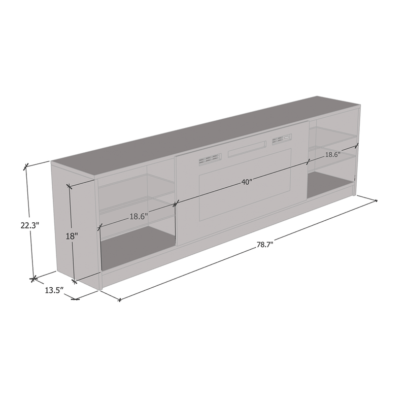 Boston 01 Electric Fireplace 79" TV Stand - Meble Furniture