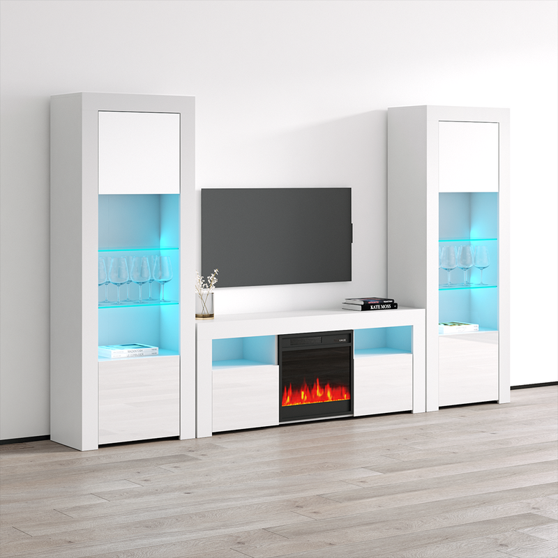 Milano 145EF-BK-BK Fireplace Entertainment Center - Meble Furniture