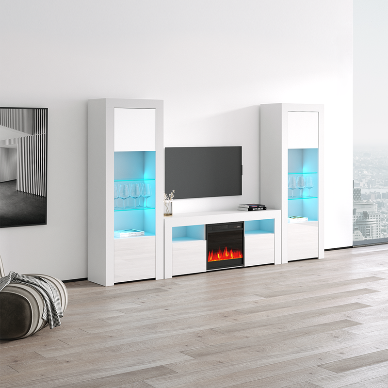 Milano 145EF-BK-BK Fireplace Entertainment Center - Meble Furniture